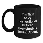 Sexy Correctional Officer Gifts from Friends for Birthday, Funny Black Coffee Mug - Main